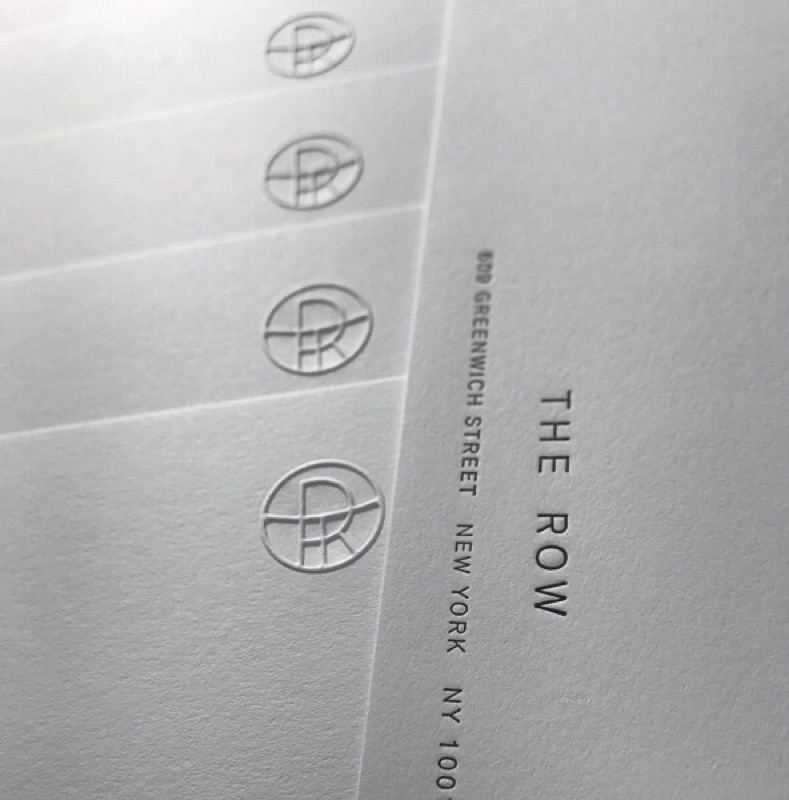 Blind emboss letterpress stationery for The Row
