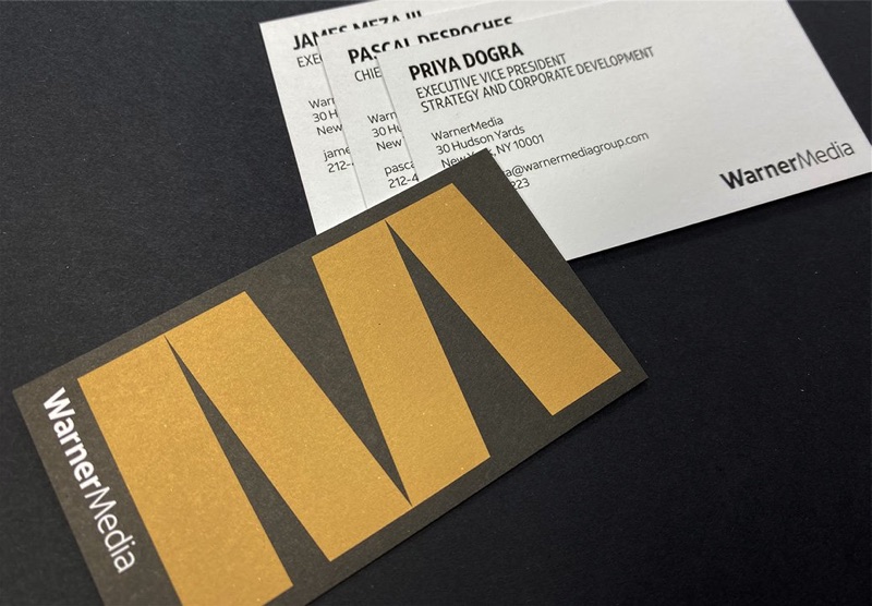 Corporate business cards with gold flood