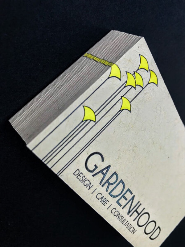 Die cut letterpress cards with fluorescent yellow accents