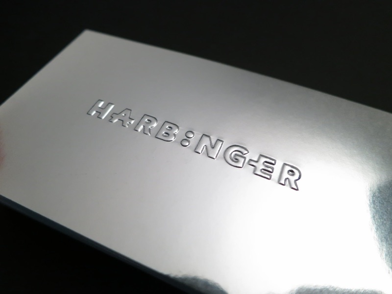 Embossed silver mirror paper business card