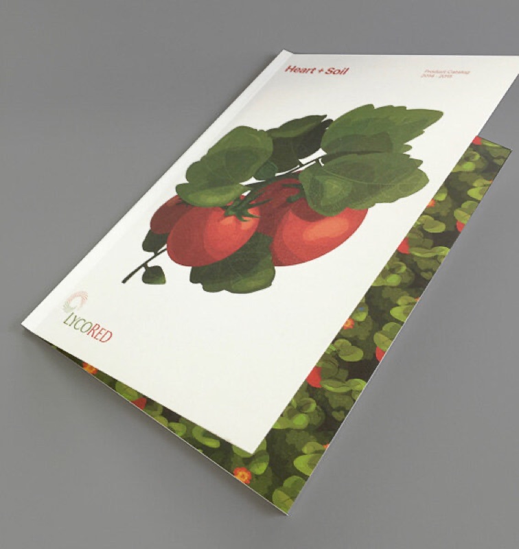 Full color annual report with botanical illustration
