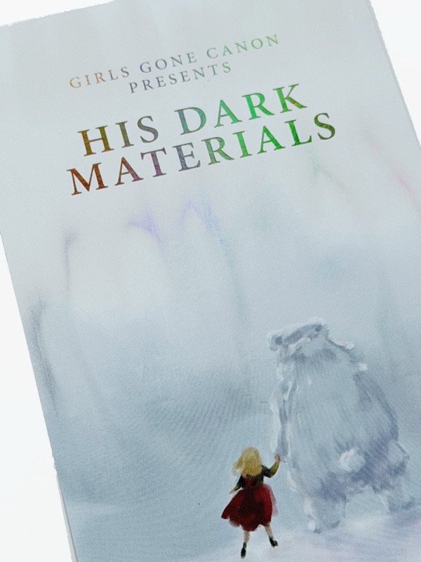 Full color zine cover with iridescent foil title