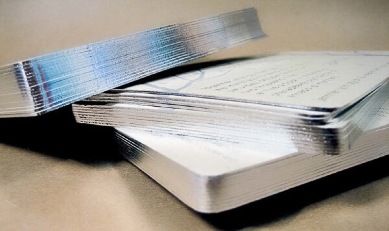 Silver gilded edge invitation stack