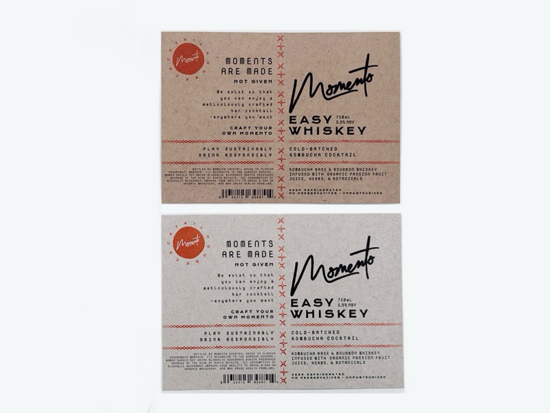 Kraft sticker label with white ink and full color