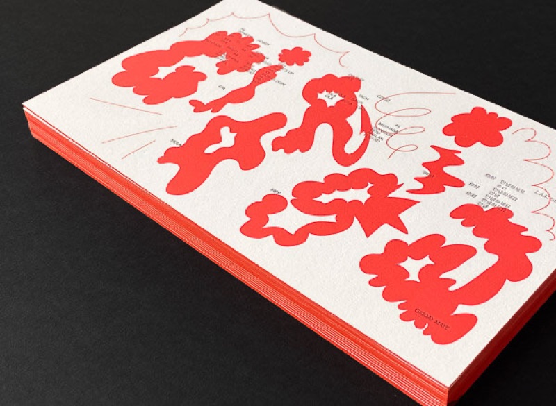 Offset Pantone ink invitation with colored edge