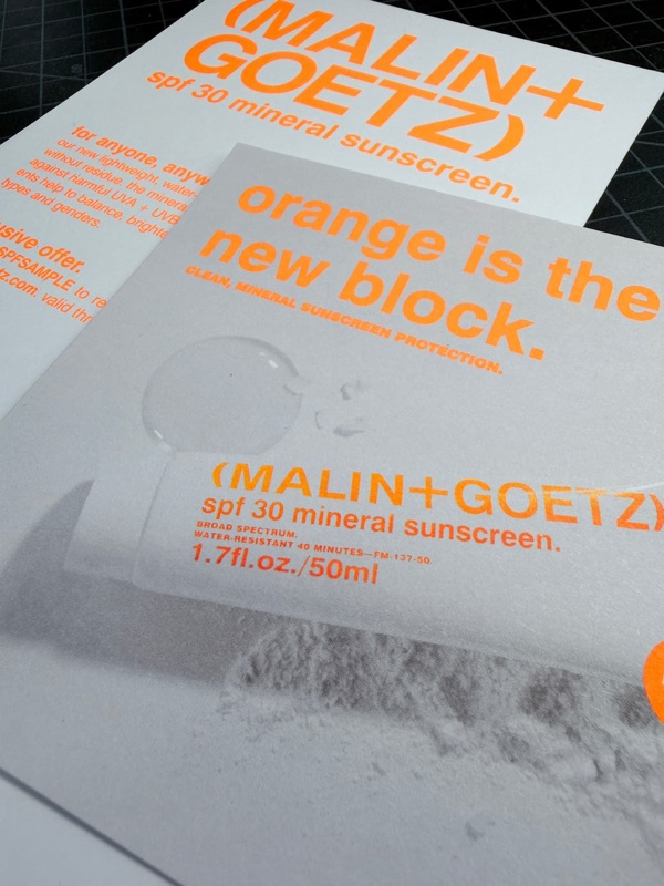 Fluorescent orange PMS 805 offset print