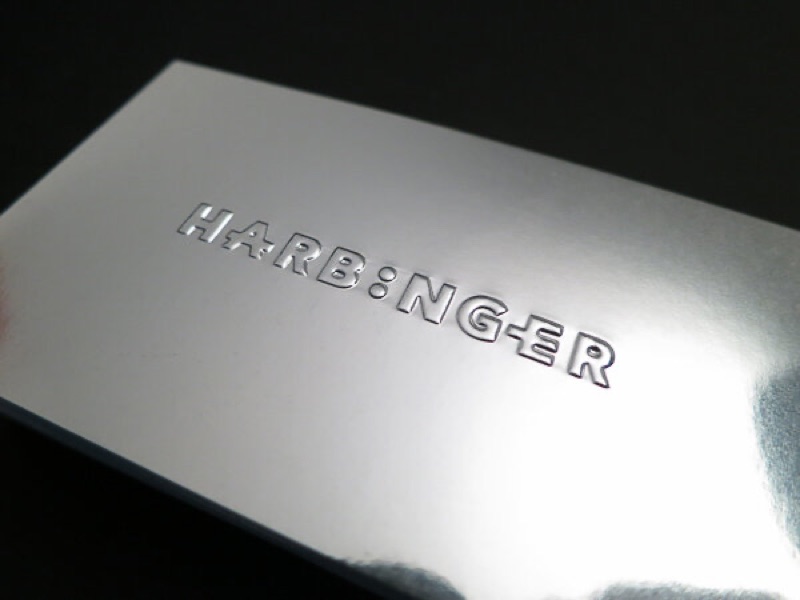Silver mirror embossed business card